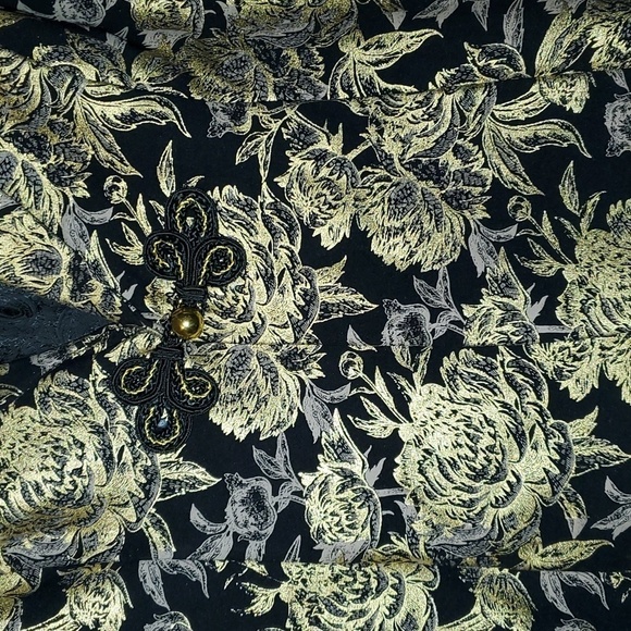 Soft Surroundings Moonstruck Black and Gold Jacket Size Large - Picture 2 of 8